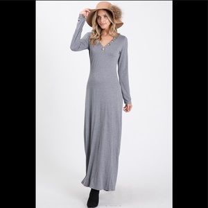 Grey long sleeve maxi dress